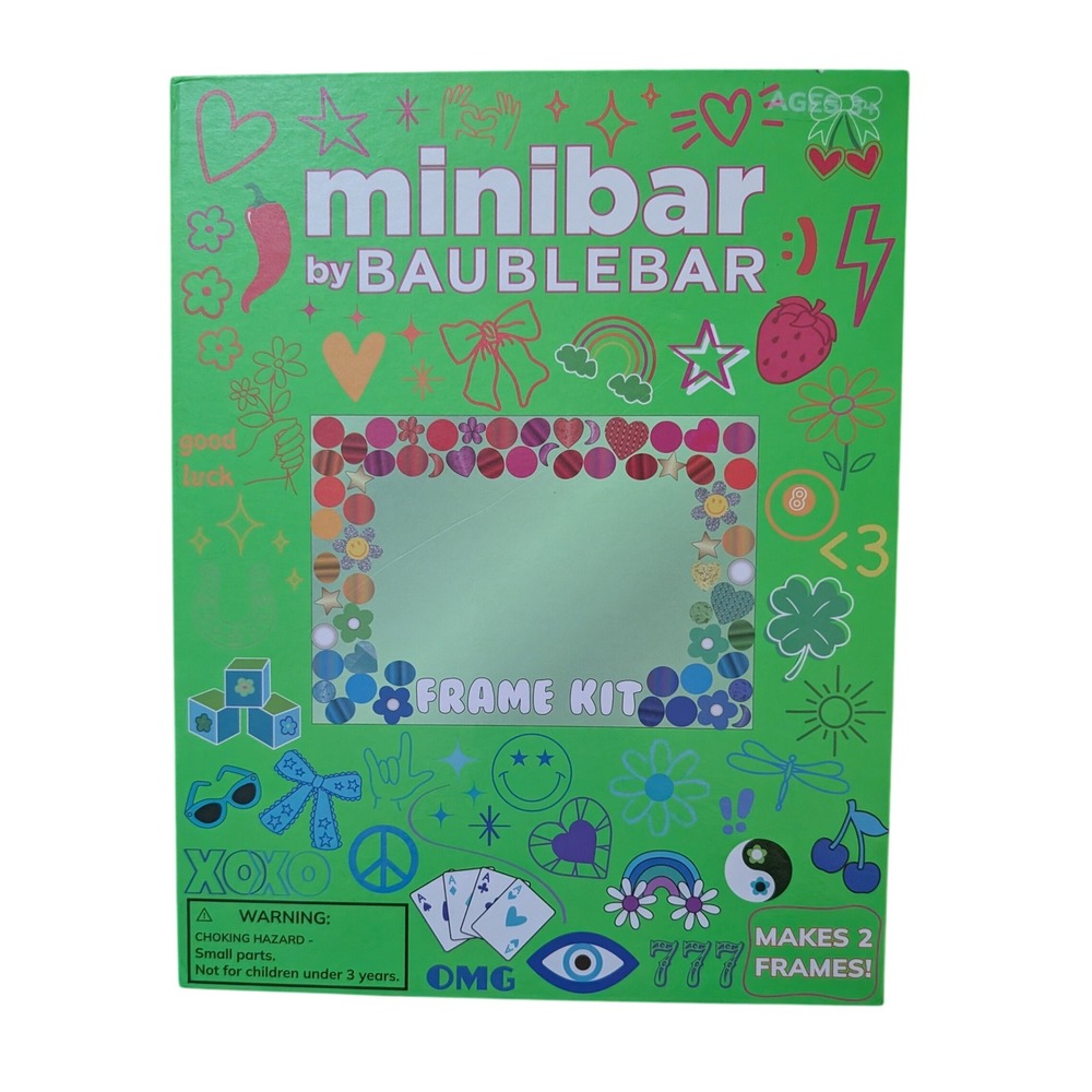 BaubleBar Minibar DIY Frame Kit – Rare & Waitlisted! 2 Decorated 5x7 Frames NIB